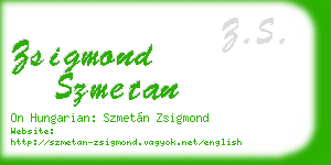 zsigmond szmetan business card