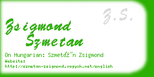 zsigmond szmetan business card